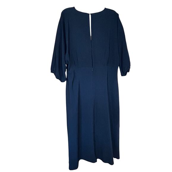 Mango MNG Black Button Front Puff Sleeve Dress Size 14 - Picture 4 of 9